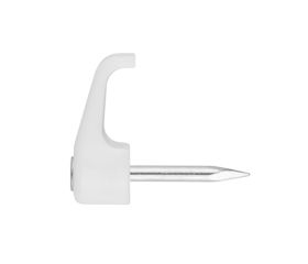 GR-NY BL [CP] Fijaciones para cables. Grapilla de nylon con clavo de acero zincado. Blanca